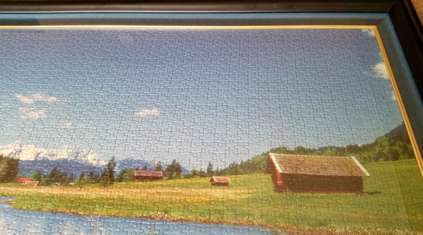 Professionally framed wall art, home decor, office decor. 3000pc completed Ravensburger Magic Mountain Puzzle Wall Art