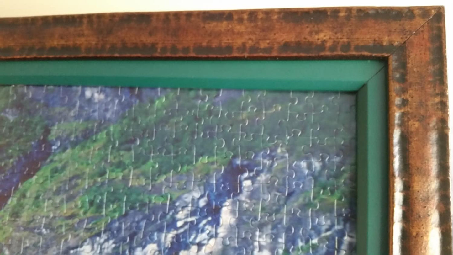 Professionally Framed 3000 piece Ravensburger Sognefjord, Norway Puzzle Wall Art & Decor. High Quality with firm backing + gloss finish.