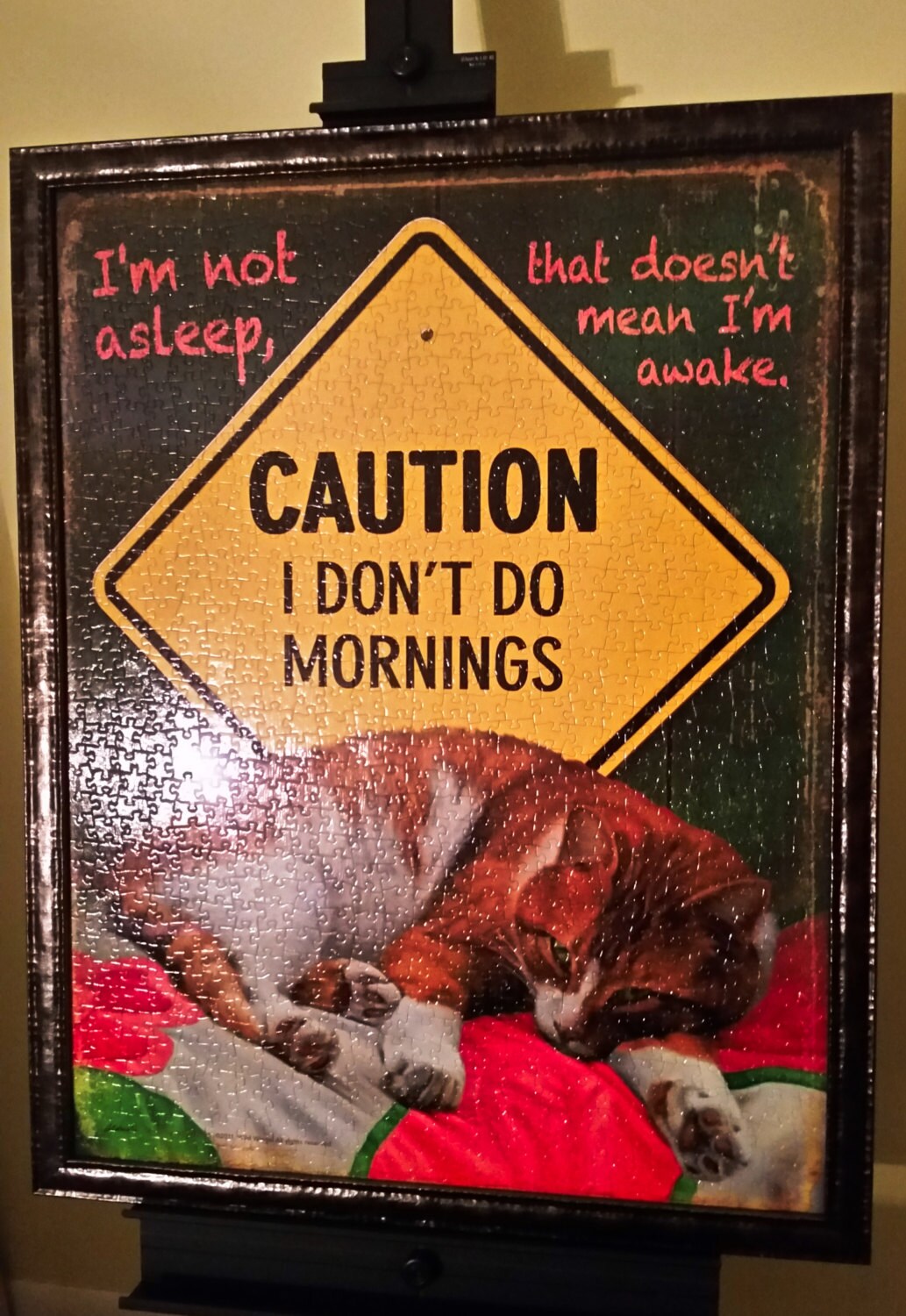 Professionally Framed 1000pc Sunsout I Don't Do Mornings Puzzle Wall Art & Decor