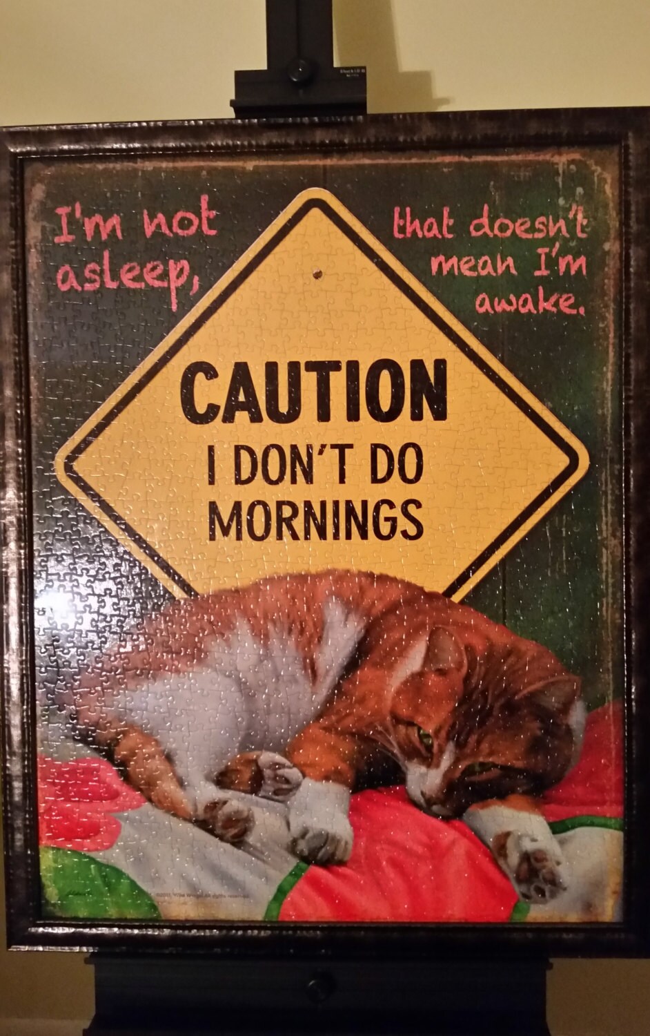 Professionally Framed 1000pc Sunsout I Don't Do Mornings Puzzle Wall Art & Decor