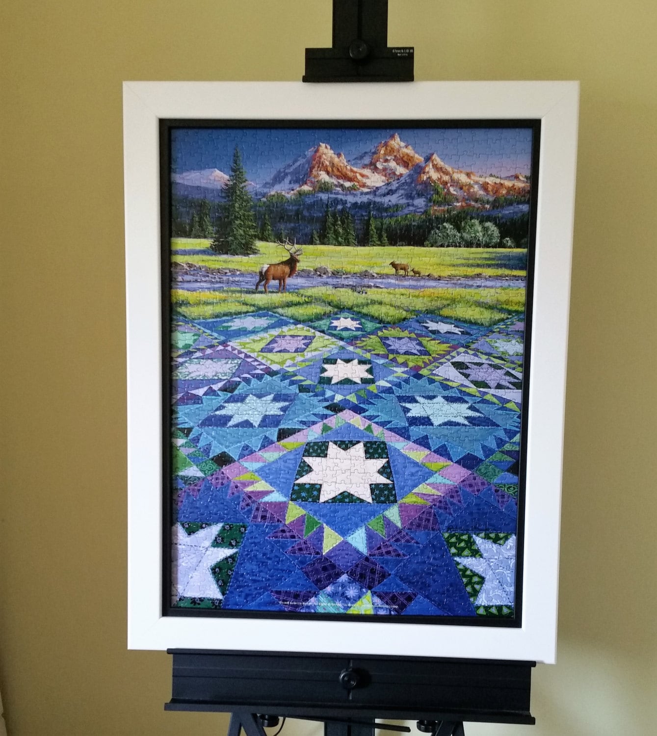 Home & Office Wall Art. Professionally Framed 1000pc SunsOut's Mountain Vigil Puzzle Wall Decor.