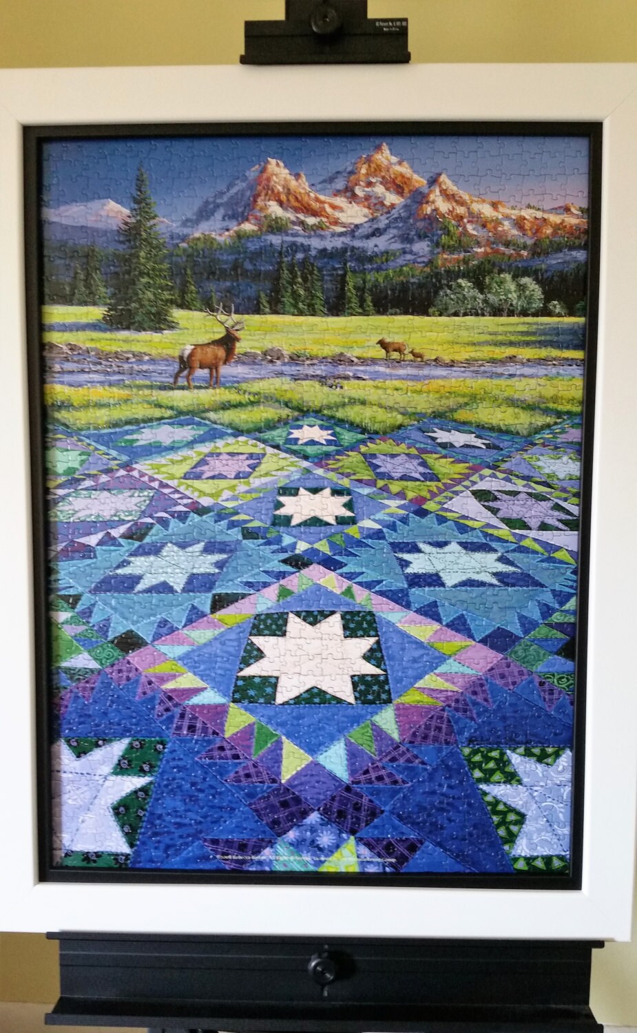 Home & Office Wall Art. Professionally Framed 1000pc SunsOut's Mountain Vigil Puzzle Wall Decor.