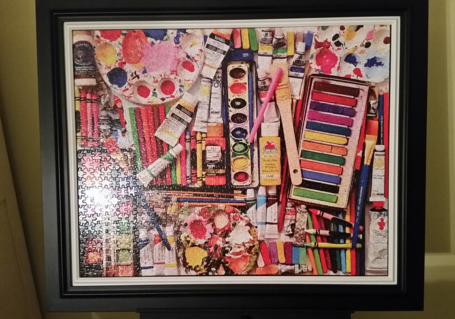 Professionally Framed 1000 piece Art Supplies Puzzle Wall Art & Wall Decor. Medium sized picture with gloss finish.