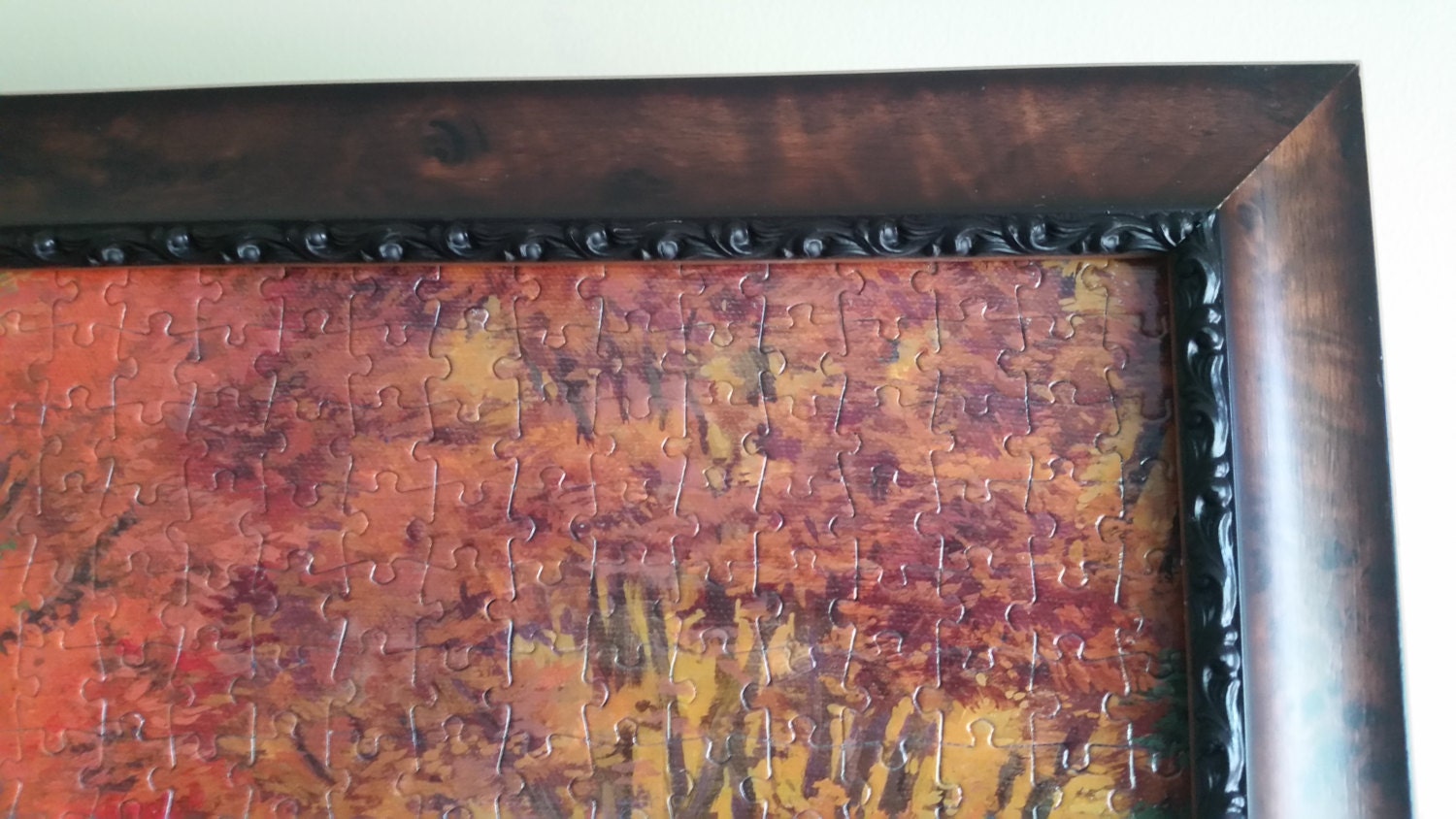 Large Autumn Wall Art for Home & Office. Professionally Custom Framed Clementoni's 3000pc Autumn Puzzle HQ Wall Art