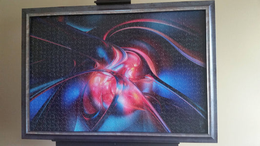 Red & Black Abstract Color Pattern Wall Art - Professionally Custom Framed