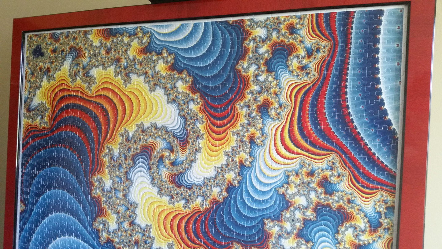 Primary Color Fractal Design 1000pc Puzzle Wall Art, Professionally Custom Framed