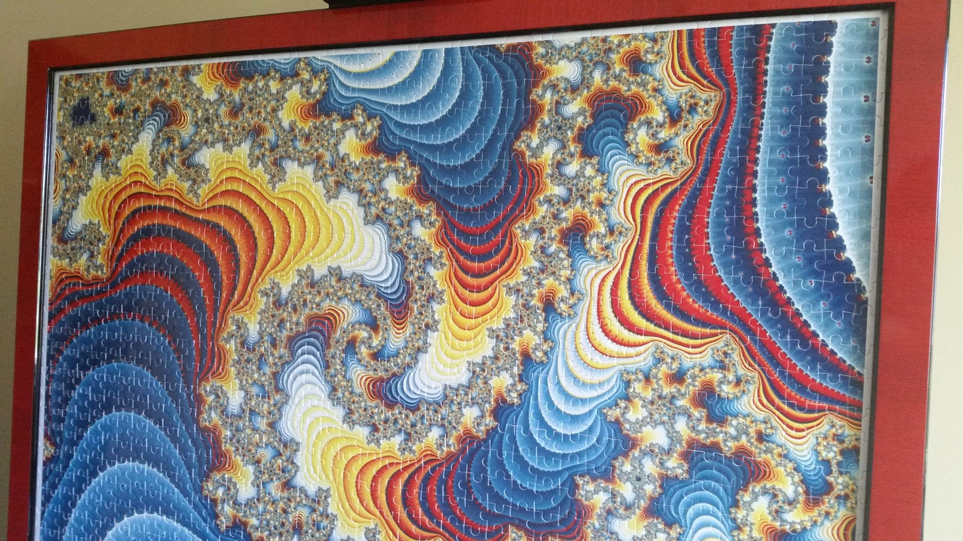 Primary Color Fractal Design 1000pc Puzzle Wall Art, Professionally Custom Framed