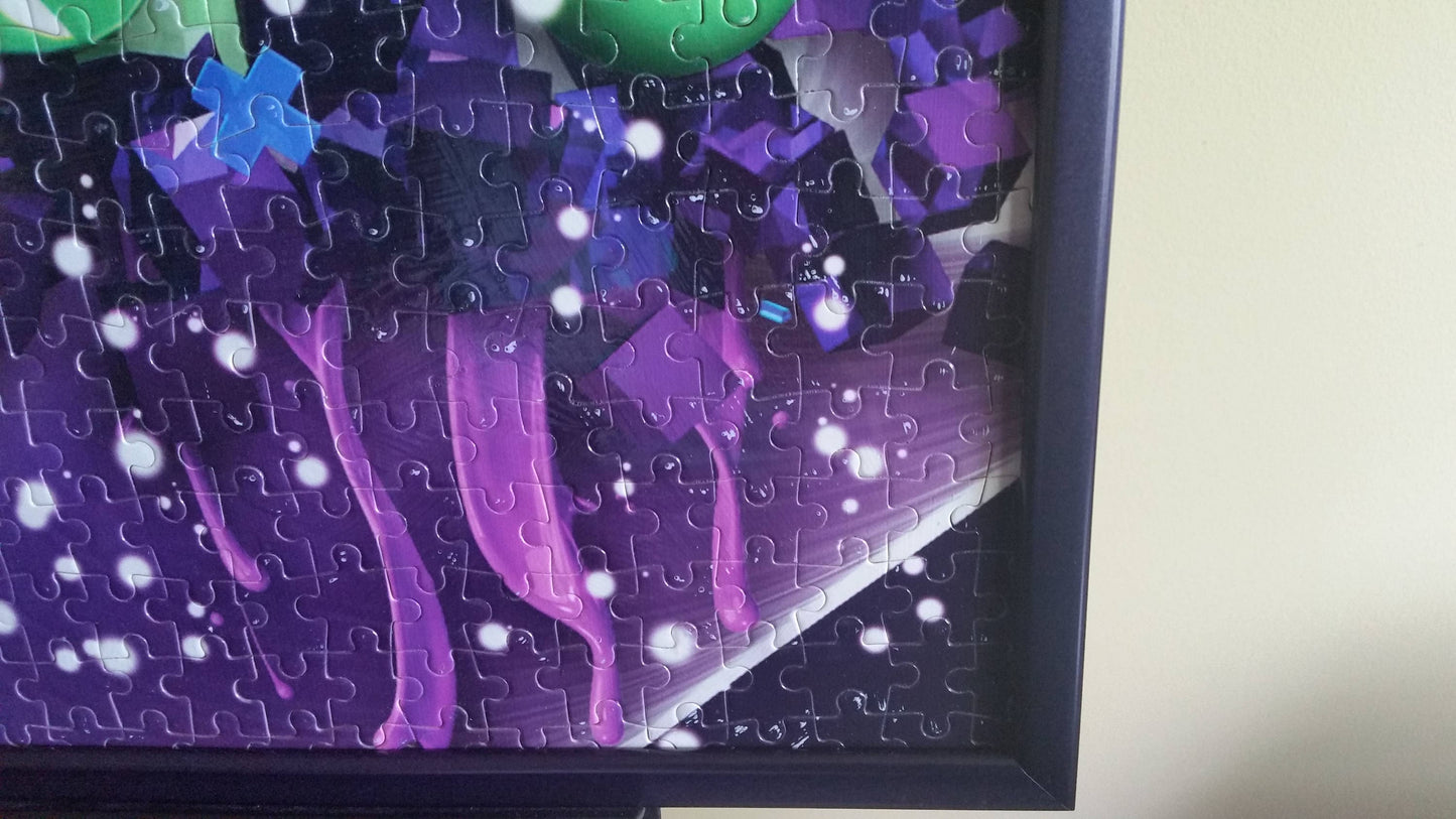 Blue Green and Purple Abstract Color Pattern 1000pc Puzzle Wall Art, Professionally Custom Framed