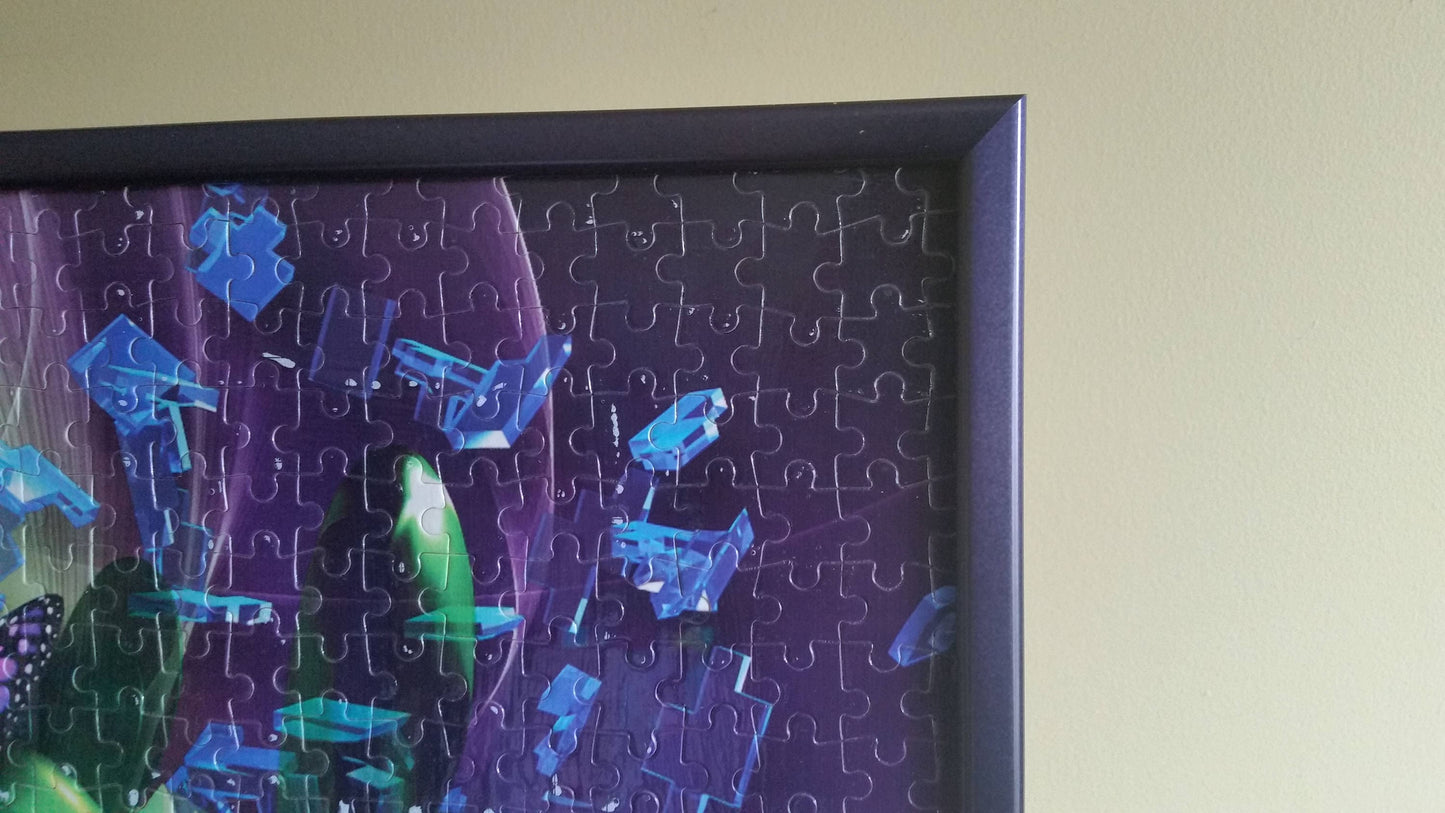 Blue Green and Purple Abstract Color Pattern 1000pc Puzzle Wall Art, Professionally Custom Framed