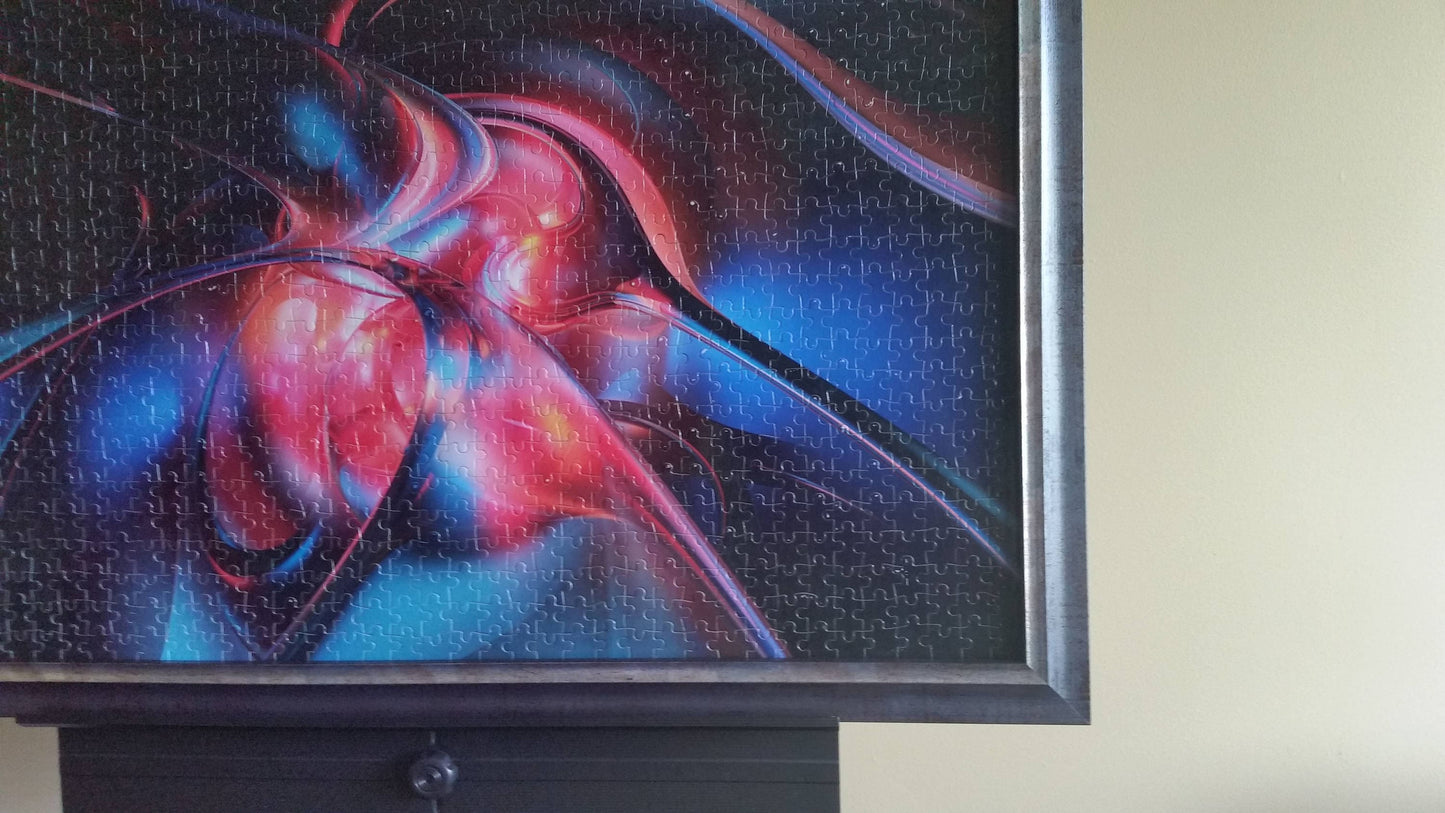 Red & Black Abstract Color Pattern Wall Art - Professionally Custom Framed