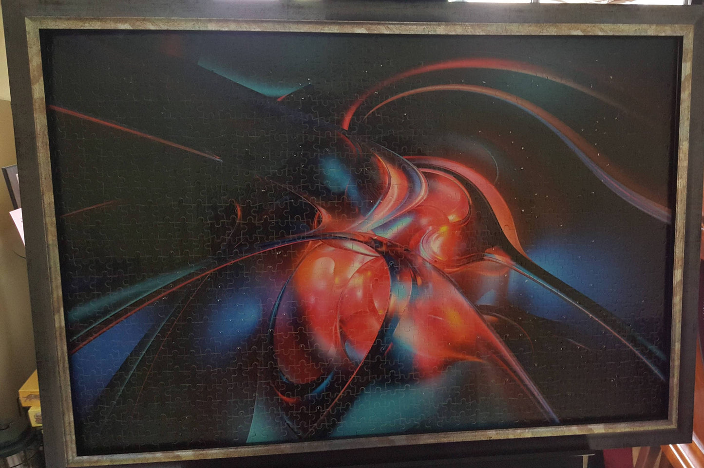 Red & Black Abstract Color Pattern Wall Art - Professionally Custom Framed