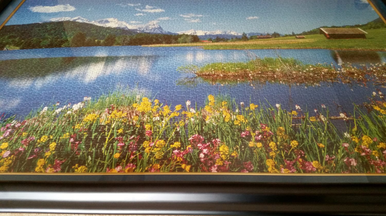 Professionally framed wall art, home decor, office decor. 3000pc completed Ravensburger Magic Mountain Puzzle Wall Art