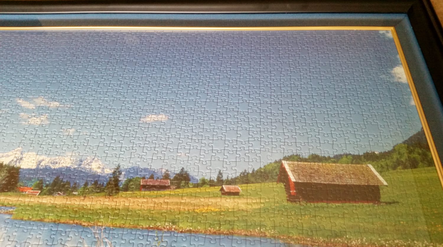 Professionally framed wall art, home decor, office decor. 3000pc completed Ravensburger Magic Mountain Puzzle Wall Art