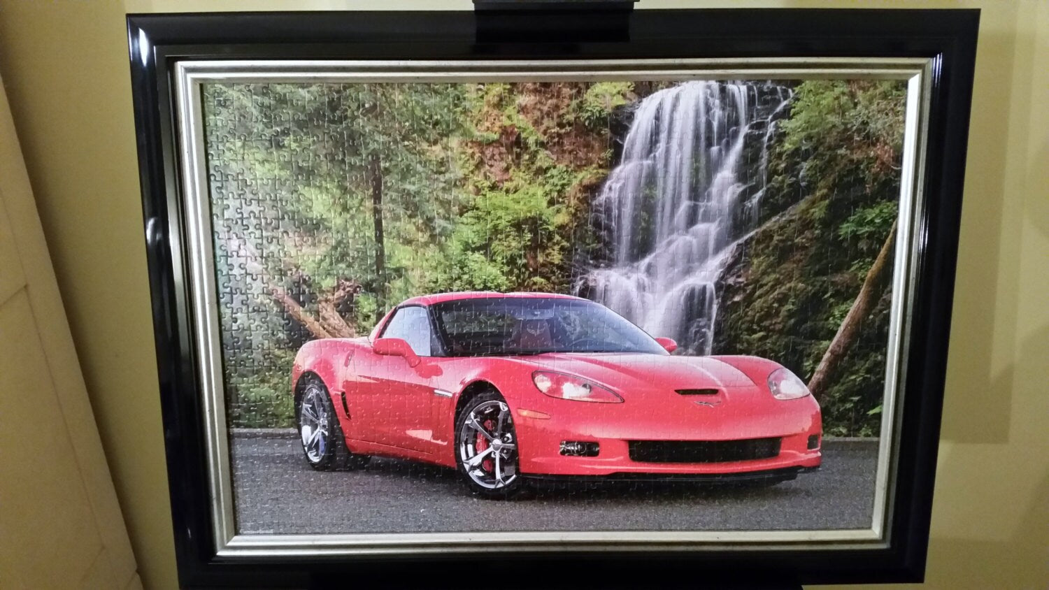 Professionally Framed Office Decor and Home Decor. Finished 1000pc Castorland's Chevrolet Corvette Puzzle Wall Art & Decor.