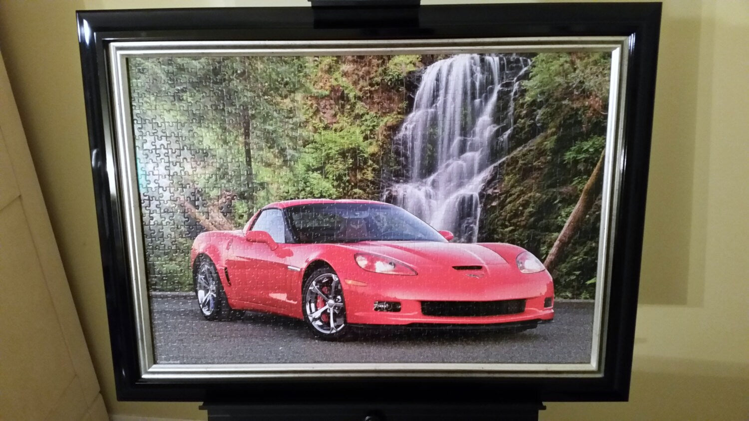 Professionally Framed Office Decor and Home Decor. Finished 1000pc Castorland's Chevrolet Corvette Puzzle Wall Art & Decor.