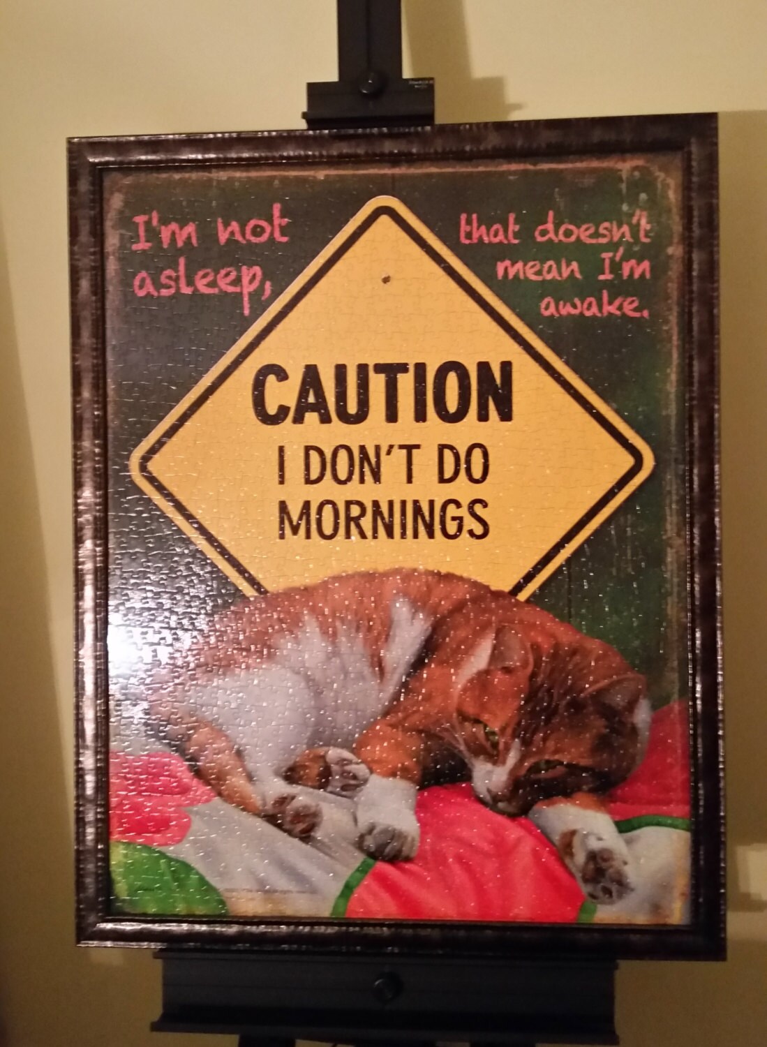 Professionally Framed 1000pc Sunsout I Don't Do Mornings Puzzle Wall Art & Decor