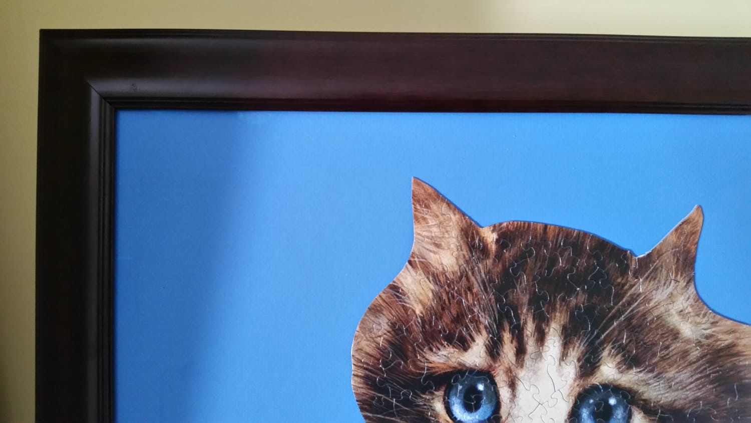 Professionally Framed finished 1000pc SunsOut's Litter of Kittens Shaped Puzzle Wall Art.
